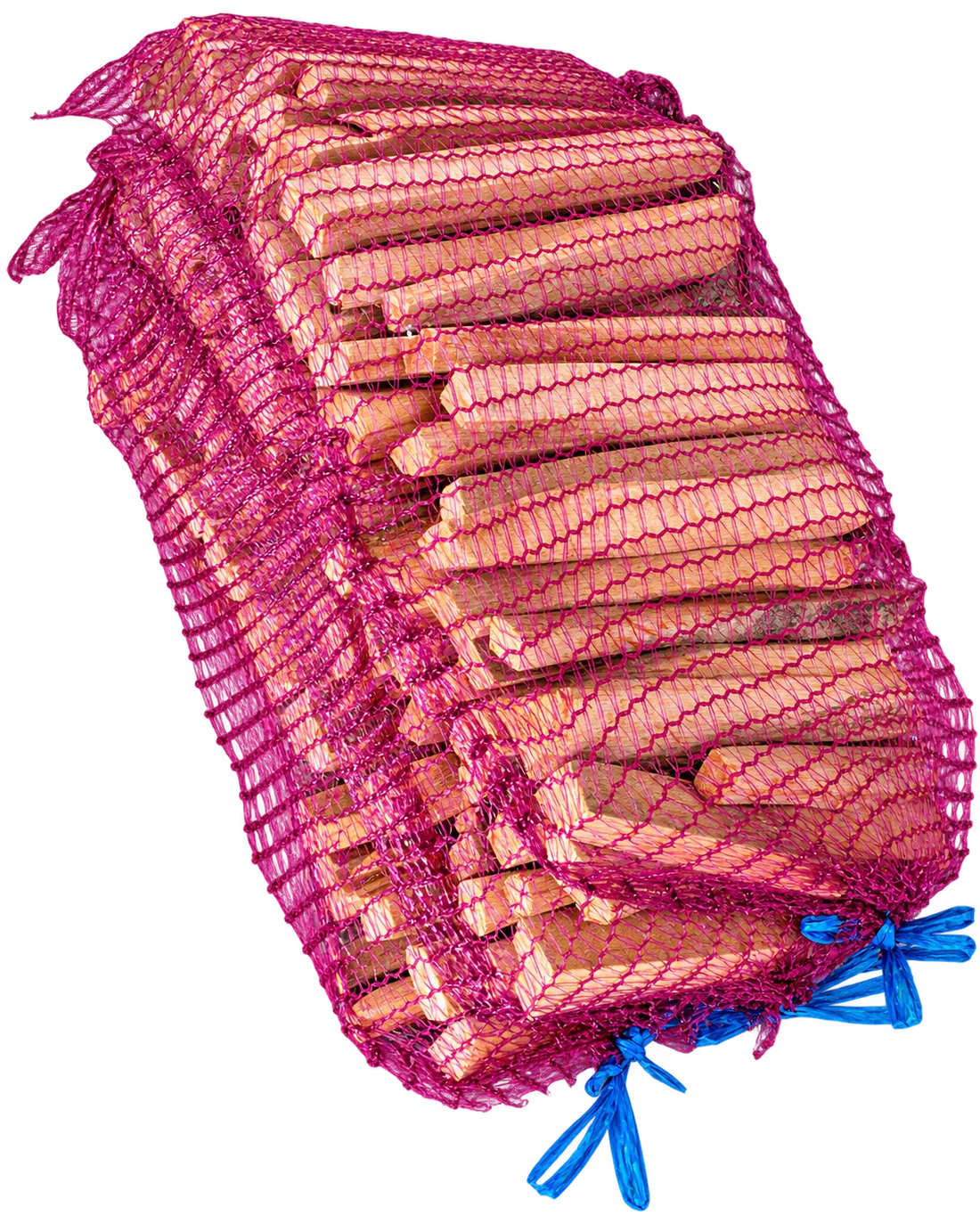 Netted bag of Oakleighs Kindling wood, ready to light